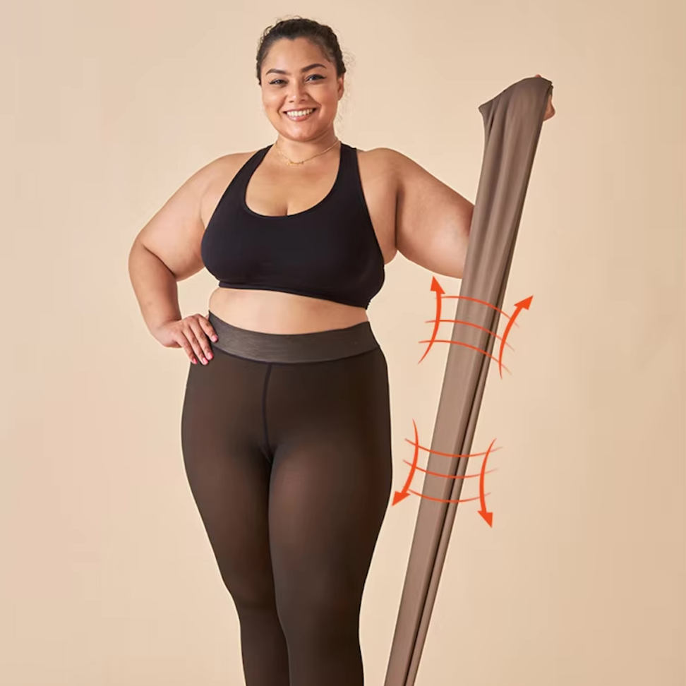 De genomskinliga fleece-strumpbyxorna